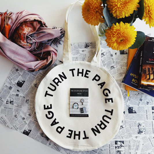 The Page Turner Tote & Pins Gift Set