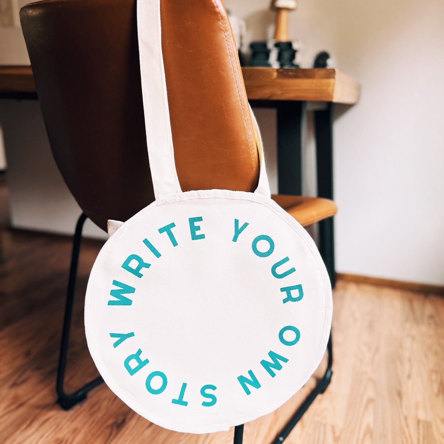 Write Your Own Story Circle Tote Bag