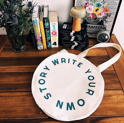 Write Your Own Story Circle Tote Bag