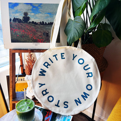 Write Your Own Story Circle Tote Bag