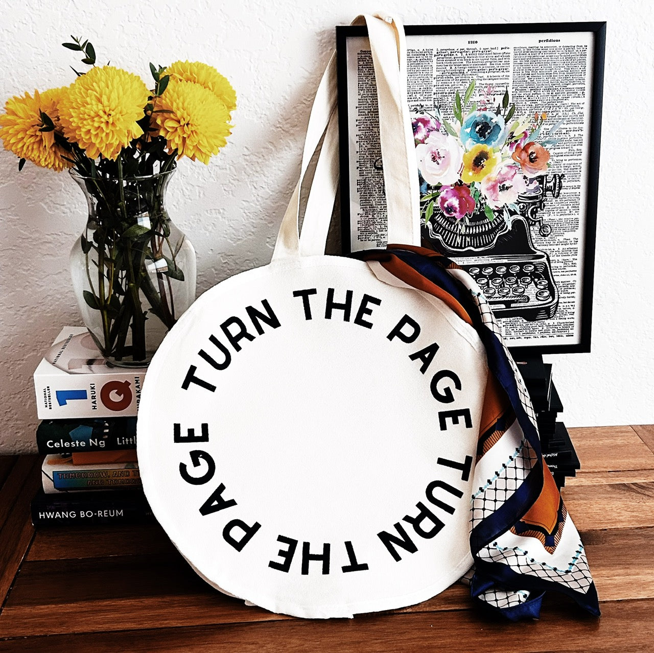 Turn the Page Circle Tote