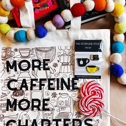 Café Reads Tote & Pins Gift Set